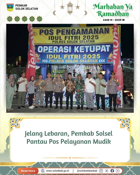 Jelang Lebaran, Pemkab Solsel Pantau Pos Pelayanan Mudik
