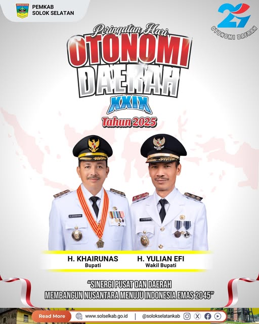Selamat Hari Otonomi Daerah XXIX tahun 2025