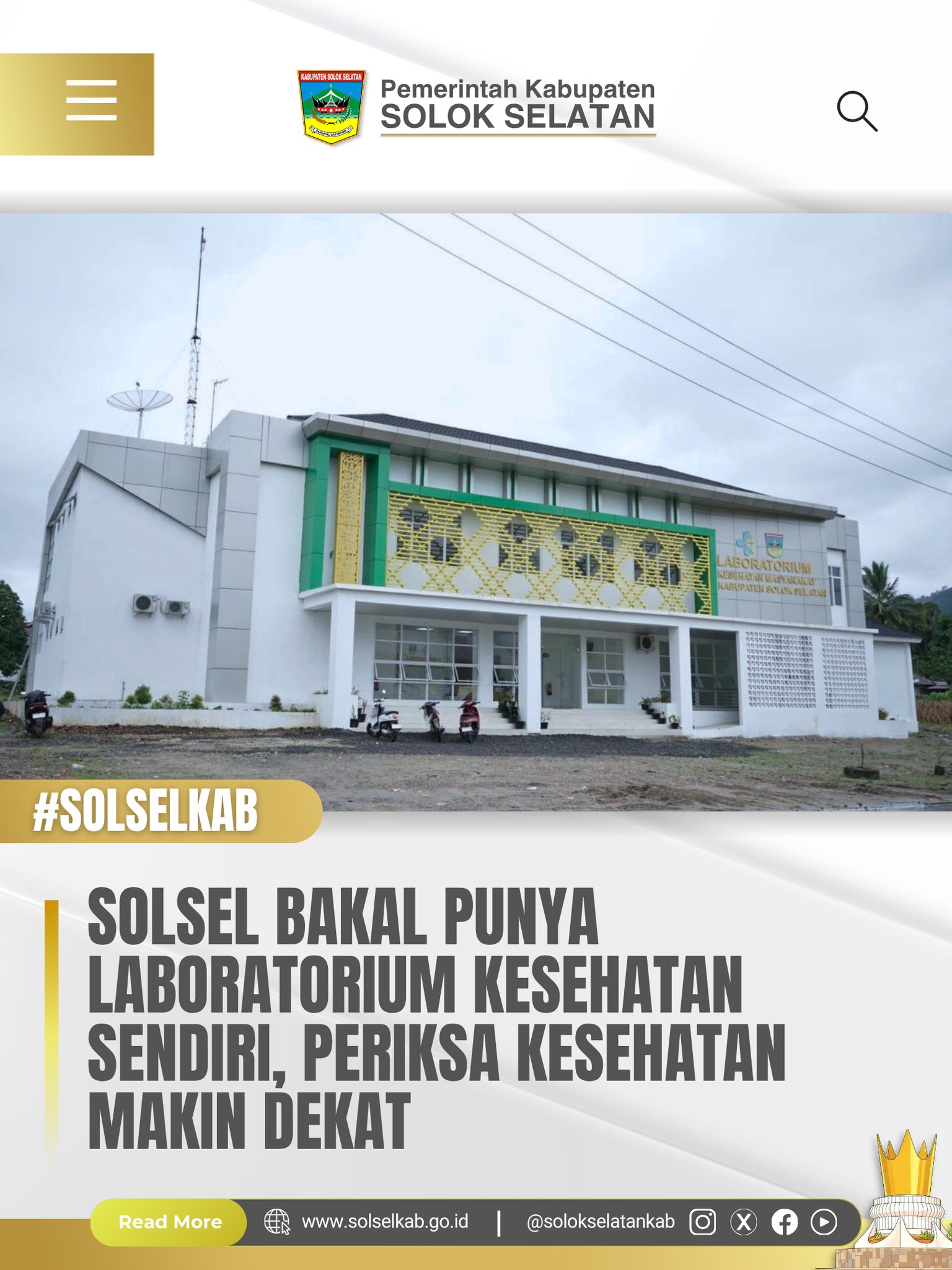 Solsel Bakal Punya Laboratorium Kesehatan Sendiri, Periksa Kesehatan Makin Dekat