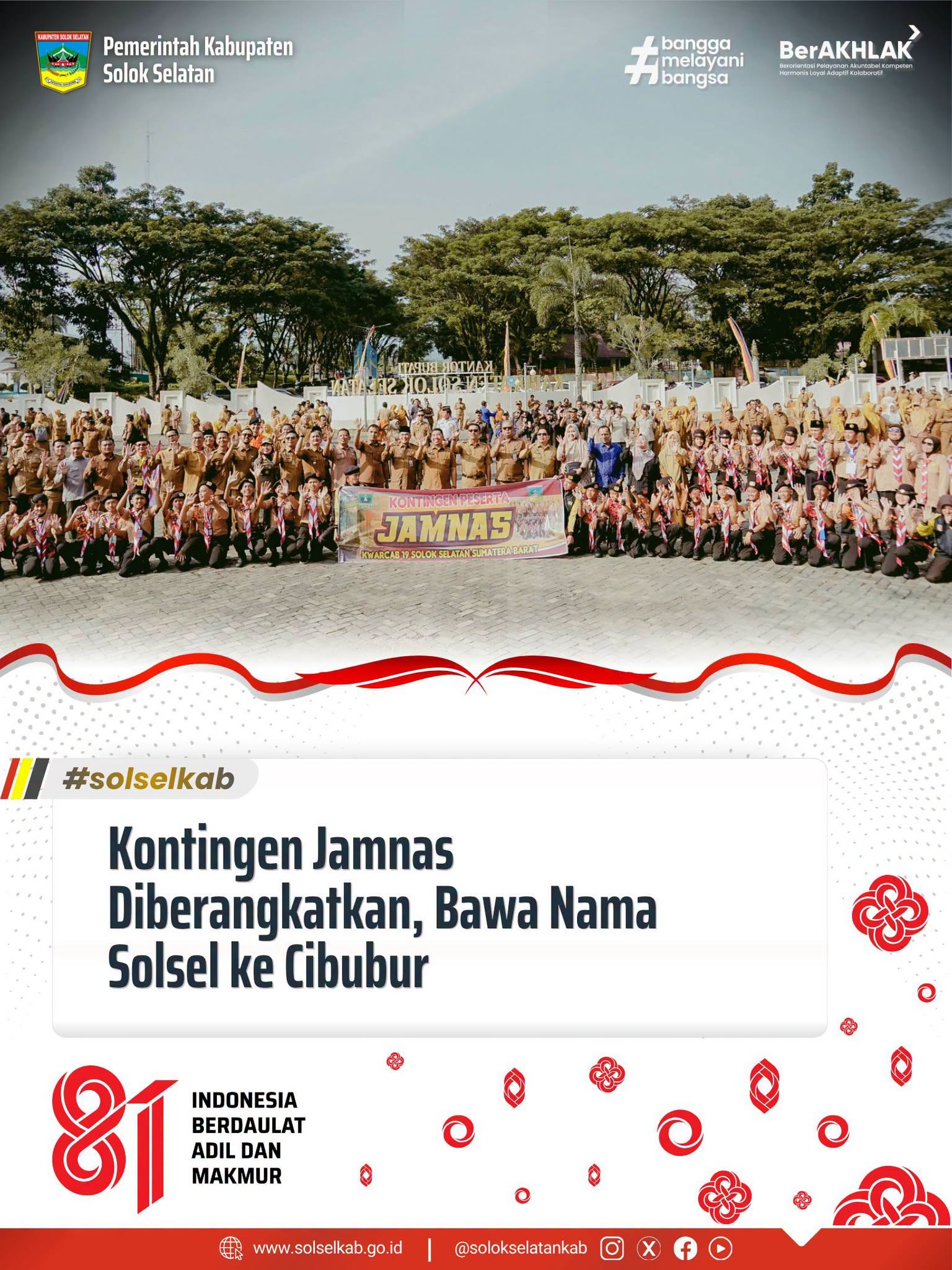 Kontingen Jamnas Diberangkatkan, Bawa Nama Solsel ke Cibubur