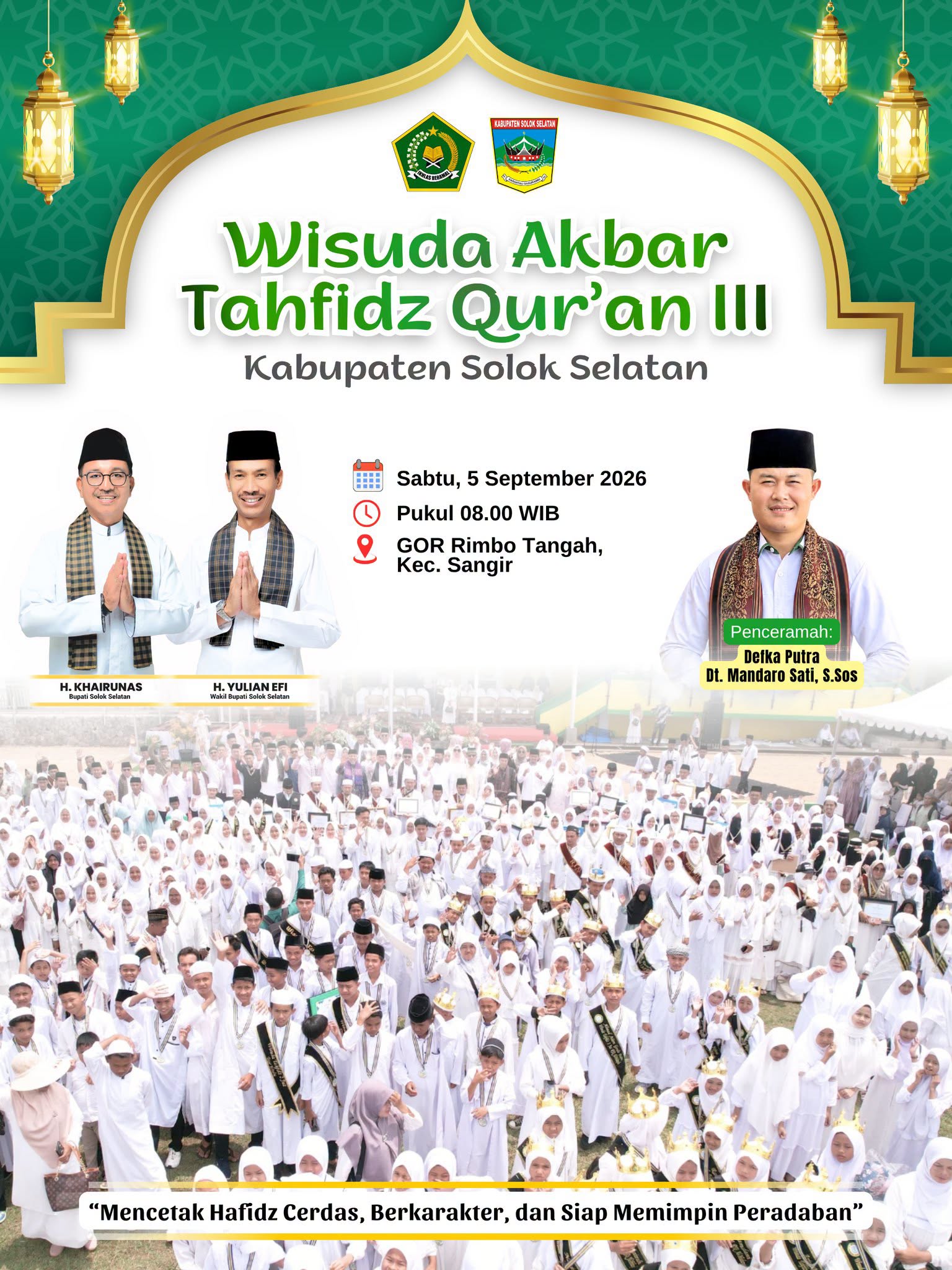 Wisuda Akbar tahfidz Quran III Kabupaten Solok Selatan